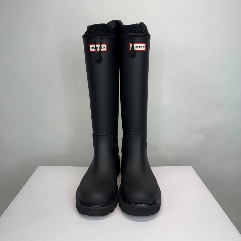 New Hunter Carson Lug Sole Rain Boot Black Sz 9
